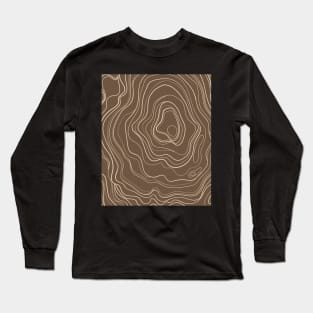 Warm Tones Abstract Topography  Aeasthetic  Pattern Long Sleeve T-Shirt